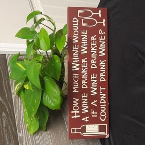Wine lovers wooden sign dual purpose hanger or shelf sitter